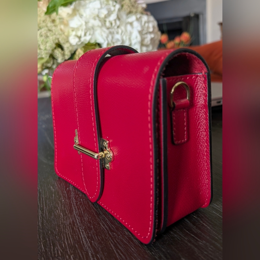 NWT Italian Red Leather Crossbody / Mini Handbag - Venice